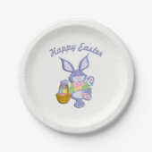 Lila Osterhase Pappteller (Vorderseite)
