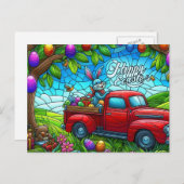 Lila OsterHippo Feiertagspostkarte (Vorne/Hinten)