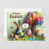 Lila OsterHippo Feiertagspostkarte (Vorne/Hinten)