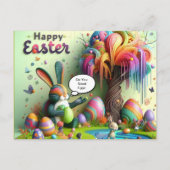 Lila OsterHippo Feiertagspostkarte (Vorderseite)