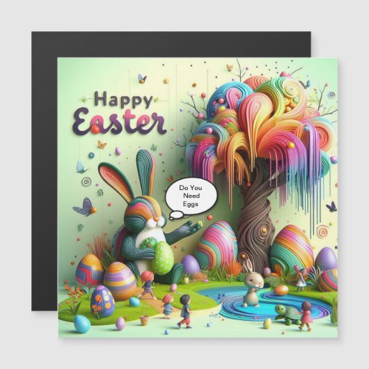 Lila OsterHippo Magnetkarte (Vorne/Hinten)