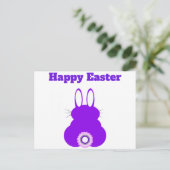 Lila Ostern Bunny Postcard Postkarte (Stehend Vorderseite)