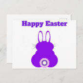 Lila Ostern Bunny Postcard Postkarte (Vorne/Hinten)