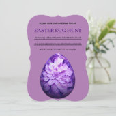 Lila Ostern Einfache Brunch Ei Jagd Einladung (Stehend Vorderseite)