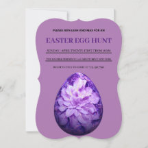 Lila Ostern Einfache Brunch-Ostereiersuche-Einladu