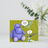 Lila Ostern-Flusspferd Feiertagspostkarte (Stehend Vorderseite)