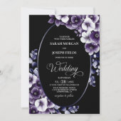 Lila Oval-Hochzeit Einladung (Vorderseite)