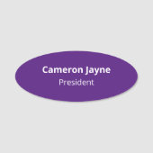 Lila Oval Name Tag Sicherheit Button Abzeichen Ber (Vorderseite)