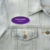Lila Oval Name Tag Sicherheit Button Abzeichen Ber (Beispiel)