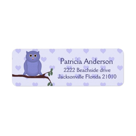 Lila Owl Address Labels (Vorne)