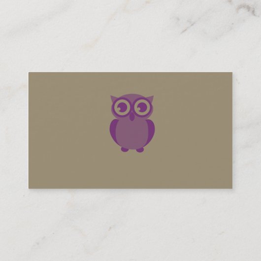 Lila Owl Business Cards Visitenkarte (Rückseite)