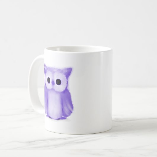 Lila Owl Coffee Tasse (Vorderseite Links)