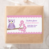 Lila Owl Custom Baking Labels oder Aufkleber (Insitu)
