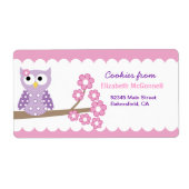 Lila Owl Custom Baking Labels oder Aufkleber (Vorne)