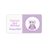 Lila Owl Custom Baking Labels oder Aufkleber Adressaufkleber (Vorne)