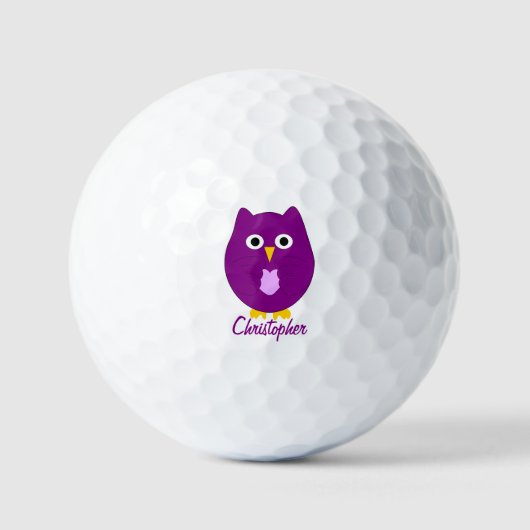 Lila Owl-Design Golfball (Vorderseite)
