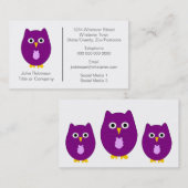 Lila Owl-Design Visitenkarte (Vorne/Hinten)