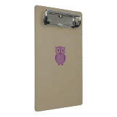 Lila Owl Mini-Zwischenablage Mini Klemmbrett (Schrägansicht)