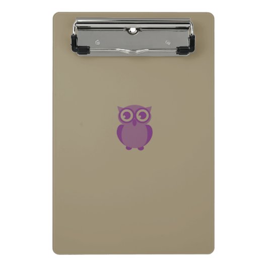 Lila Owl Mini-Zwischenablage Mini Klemmbrett (Vorderseite)