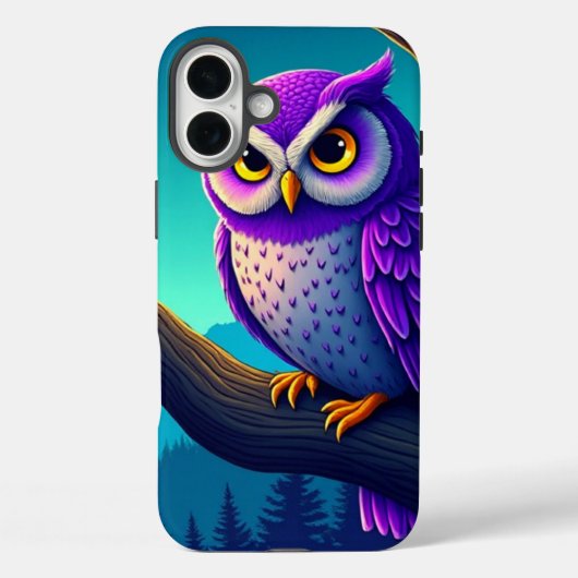 Lila Owl Phone Case (Rückseite)