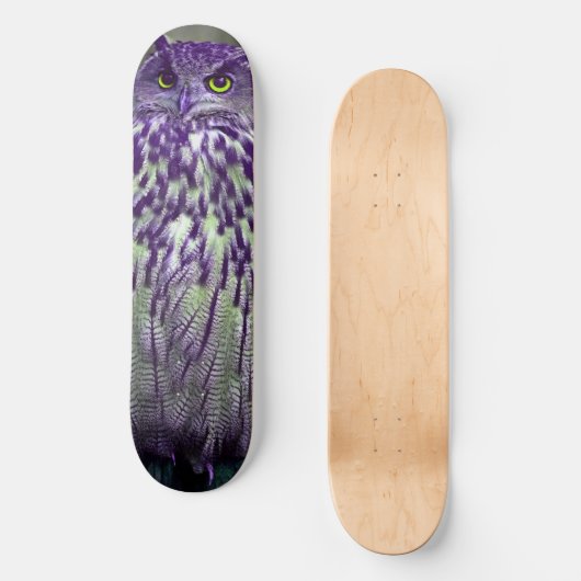 Lila Owl Skateboard Deck (Vorderseite)