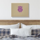 Lila Owl Wrapped Canvas Leinwanddruck (Insitu (Schlafzimmer))