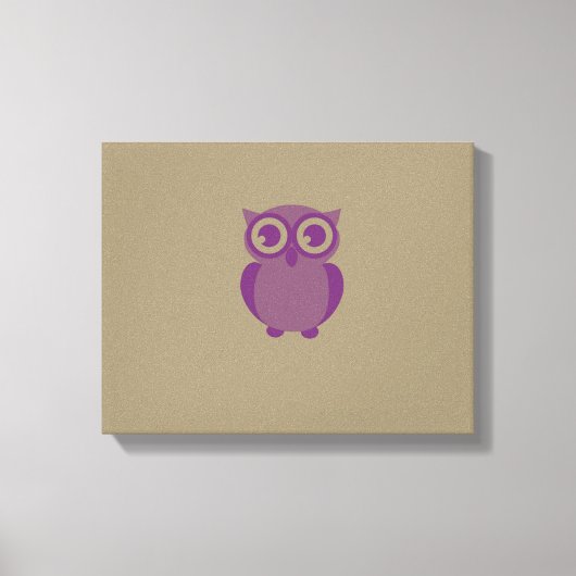 Lila Owl Wrapped Canvas Leinwanddruck (Vorderseite)