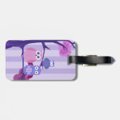 Lila Owls Gepäckanhänger (Rückseite horizontal)
