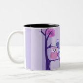 Lila Owls Zweifarbige Tasse (Links)