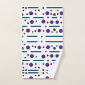 Lila Ozean Blau und Waldgrün: Punkte und Linien Badhandtuch Set (Handtuch)