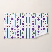 Lila Ozean Blau und Waldgrün: Punkte und Linien Badhandtuch Set (Handtuch)