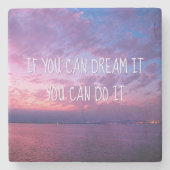 Lila Ozean Sonnenuntergang Foto Traum Es tut es Zi Steinuntersetzer (Vorderseite)