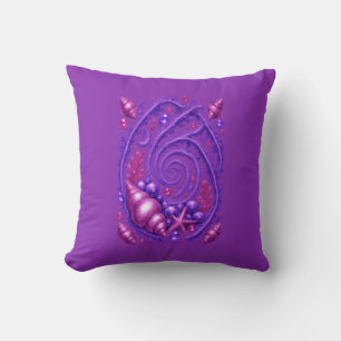 Lila Ozean-Spiral-Meeresmuschel-Fantasy-Kunst   My Kissen