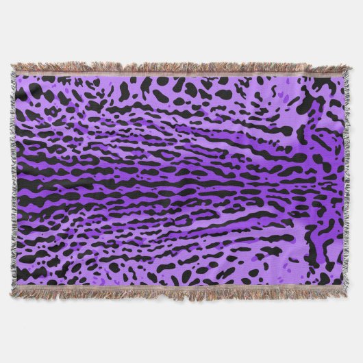 Lila Ozelot Flecken Druck Decke (Vorderseite)