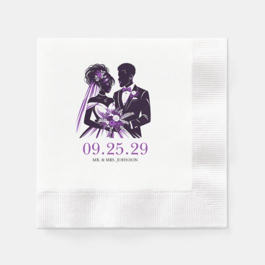 Lila Paar Serviette (Vorderseite)