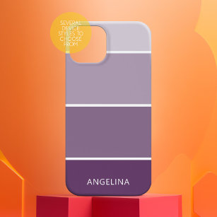 Lila Paint Chips Streifen mit Individuelle Name Case-Mate iPhone 14 Hülle