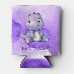 Lila Paint Niedlich Dinosaur Girl Babydusche Dosenkühler