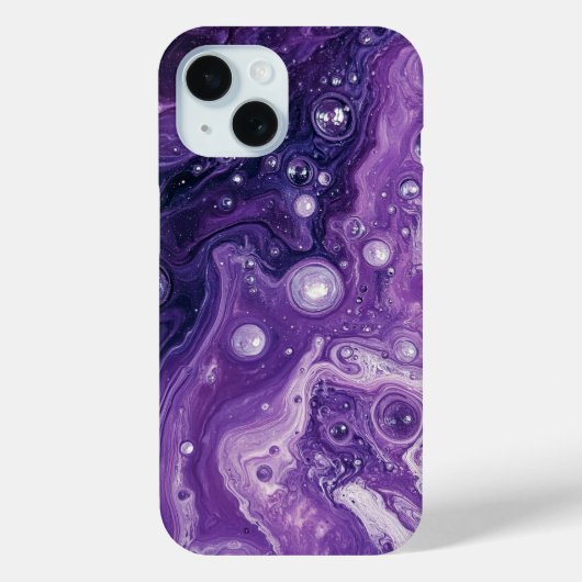Lila Paint Pour Abstrakt Liquid Aesthetic Case-Mate iPhone Hülle (Rückseite)