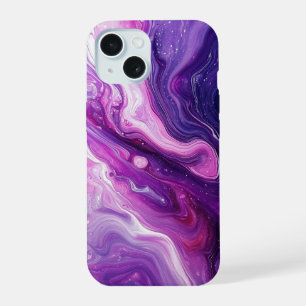Lila Paint Pour Abstrakt Liquid Aesthetic iPhone 15 Hülle
