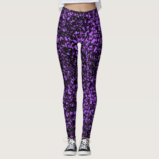Lila Paint Splats Leggings - Spaß (Vorderseite)