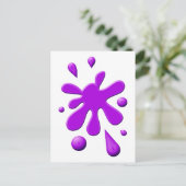 Lila Paint Splodge Postkarte (Stehend Vorderseite)