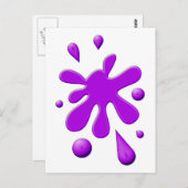 Lila Paint Splodge Postkarte (Vorne/Hinten)