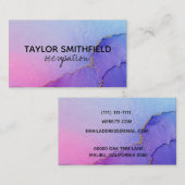 Lila Paint Spritzer Business Card Visitenkarte (Vorne/Hinten)