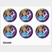 Lila Paint Spritzer Foto Sticker - Alter 9 (Blatt)