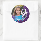 Lila Paint Spritzer Foto Sticker - Alter 9 (Tasche)