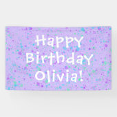 Lila Paint Spritzer Geburtstag Banner (Horizontal)