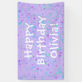 Lila Paint Spritzer Geburtstag Banner (Vertikal)