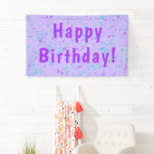 Lila Paint Spritzer Geburtstag Banner (Insitu)