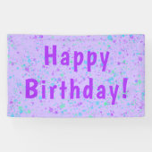 Lila Paint Spritzer Geburtstag Banner (Horizontal)