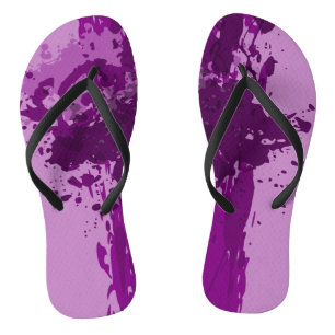 Lila Paint-Spritzer - Hochzeitsfeier - Badesandalen